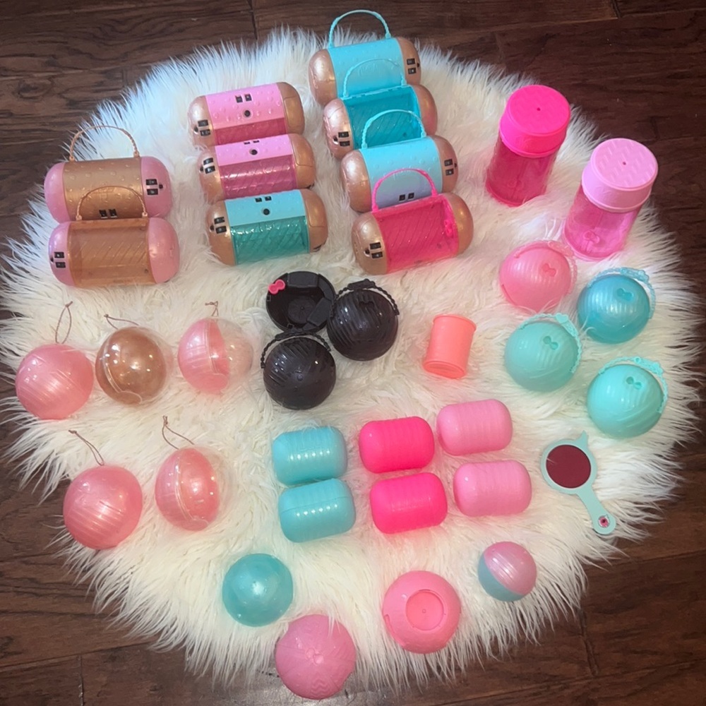 LOL Surprise Doll cases pink rose gold blue turquoise black clear ornament pkgs​